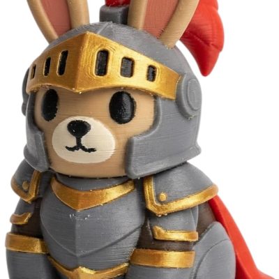 Armored Bunny Collectible Figurine - Unique Desk Decor for Adults — 3D Printed Collectible by 3DCentral