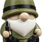 Army Gnome Figurine – Funny Military Soldier Gnome Decor for Desk, Shelf, or Garden Display – 3D Printed in Canada