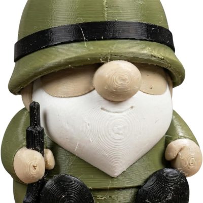 Army Gnome Figurine – Funny Military Soldier Gnome Decor for Desk, Shelf, or Garden Display — 3D Printed Collectible by 3DCentral