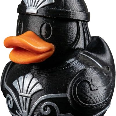 Art Deco Duck Figurine – Black & Silver Collectible Duck Statue with Roman Helmet Detailing – Decorative Display Piece for Desk or Shelf — 3D Printed Collectible by 3DCentral