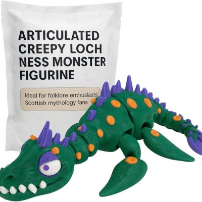 Articulated Twisty Creepy Loch Ness Monster Collectible Figurine – Flexible Desk Companion Cryptid for Teens & Adults – Mythical Desk Display — 3D Printed Collectible by 3DCentral
