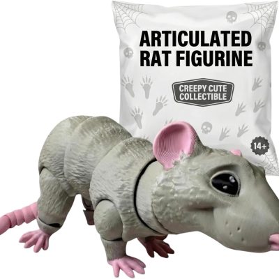 Articulated Rat Figurine – Poseable Desk Pet, Creepy Cute Shelf Decor, Collectible Rodent Sculpture for Teens & Adults — 3D Printed Collectible by 3DCentral