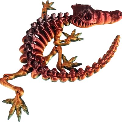 Articulated Skeleton Crocodile Figurine – Poseable Reptile Bone Decor for Desk or Shelf – Collectible Creepy Croc Model Gift for Teens & Adults — 3D Printed Collectible by 3DCentral