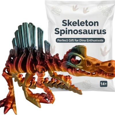 Articulated Skeleton Spinosaurus Figurine – Articulating Dinosaur Figurine – Prehistoric Collectible — 3D Printed Collectible by 3DCentral