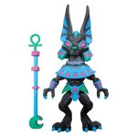Articulated Twisty Anubis Figurine – Mythical Egyptian Jackal Collectible for Display or Desktop – Highly Detailed Poseable Figure – 3D Printed in Canada (Neon Eclipse)