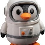 Astronaut Penguin Figurine – Cute Space Penguin Decor for Desk, Shelf, or Collectors | Whimsical Sci-Fi Animal Sculpture Gift for Adults & Teens – 3D Printed in Canada
