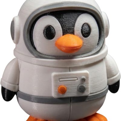 Astronaut Penguin Figurine – Cute Space Penguin Decor for Desk, Shelf, or Collectors | Whimsical Sci-Fi Animal Sculpture Gift for Adults & Teens — 3D Printed Collectible by 3DCentral