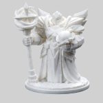 Automaton Air Wizard Figurine – 32mm Fantasy Collectible Miniature for Display, Painting & Tabletop RPGs – Steampunk Robot Mage Statue