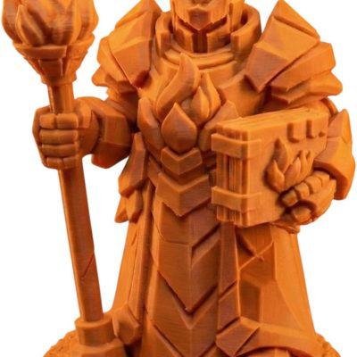 Automaton Fire Wizard Figurine – 32mm Fantasy Collectible Miniature for Painting, Display & Roleplay Settings – Flame-Wielding Robotic Mage Figure — 3D Printed Collectible by 3DCentral