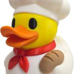 Baker Duck Figurine – Cute French Chef Duck Collectible with Bread Loaf & Toque Hat – Adorable Bakery-Themed Decor for Shelf or Desk