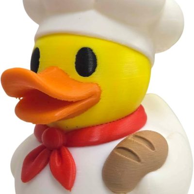 Baker Duck Figurine – Cute French Chef Duck Collectible with Bread Loaf & Toque Hat – Adorable Bakery-Themed Decor for Shelf or Desk — 3D Printed Collectible by 3DCentral