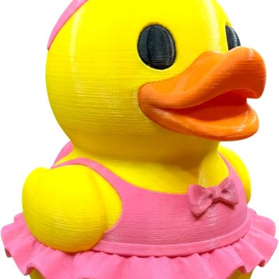 Ballerina Duck Figurine in Pink Dress – Cute Collectible Duck Decor for Desk, Shelf, or Gift — 3D Printed Collectible by 3DCentral