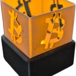 Bitcoin Chinese Candle Tealight Holder | Includes LED Tealight (No Battery) | Crypto-Themed Night Light & Desk Accent