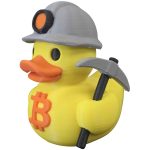 Bitcoin Miner Duck Figurine – Crypto Collectible Décor for Desk, Shelf, or Display – Fun Bitcoin Gift for Enthusiasts & Miners