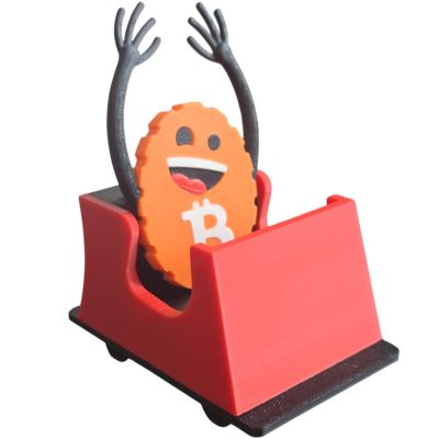 Bitcoin Roller Coaster Figurine – 3D Printed Crypto Meme Desk Model with Raised Arms – Print-in-Place Crypto Collectible for Traders & Enthusiasts — 3D Printed Collectible by 3DCentral