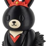 Black Swan Bunny Collectible Figurine - Unique Desk Decor for Adults