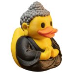 Buddha Duck Figurine – Zen Meditation Rubber Duck Statue for Desk, Shelf, or Bathroom Décor – Quirky Collectible Gift for Adults and Teens