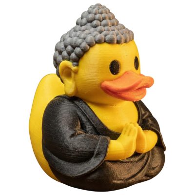 Buddha Duck Figurine – Zen Meditation Rubber Duck Statue for Desk, Shelf, or Bathroom Décor – Quirky Collectible Gift for Adults and Teens — 3D Printed Collectible by 3DCentral