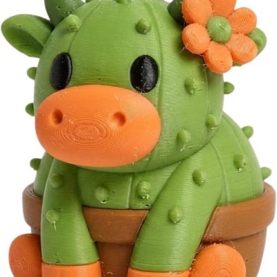 Cactus Cow Collectible Figurine - Unique Desk Decor for Adults — 3D Printed Collectible by 3DCentral