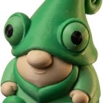Chameleon Gnome Figurine – Cute Fantasy Creature Statue for Shelf or Desk Décor – Collectible Display Gnome for Teens and Adults – 3D Printed in Canada
