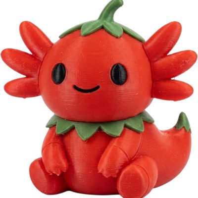 Chili Pepper Axolotl Collectible Figurine - Unique Desk Decor for Adults — 3D Printed Collectible by 3DCentral