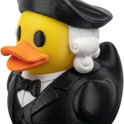 Classical Composer Duck Figurine – Elegant Baroque Style Rubber Duck-Inspired Collectible Décor for Desk or Shelf — 3D Printed Collectible by 3DCentral