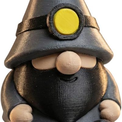 Coal Miner Gnome Figurine – Funny Bearded Miner Statue with Helmet Light – Indoor Garden Shelf Decor for Gnome Collectors & Dwarf Lovers — 3D Printed Collectible by 3DCentral
