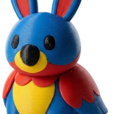 Colorful Macaw Bunny Collectible Figurine - Unique Desk Decor for Adults — 3D Printed Collectible by 3DCentral