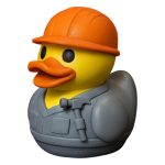 Construction Worker Duck Figurine – Funny Hard Hat Duck Statue for Desk, Shelf, or Gifting – Collectible Rubber Duck-Inspired Display Piece
