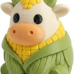 Corn Cow Collectible Figurine - Unique Desk Decor for Adults