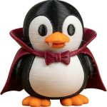 Countula Vampire Penguin Figurine – Cute Halloween Dracula Penguin Desk Companion & Collectible Decor for Teens and Adults