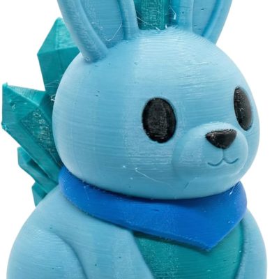 Crystal Bunny Figurine – Cute Elemental Animal Sculpture with Gemstone Back Spikes – Adorable Fantasy Creature Gift for Collectors & Decor — 3D Printed Collectible by 3DCentral