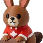 Cute Canadian Beaver Bunny Collectible Figurine - Unique Desk Decor for Adults