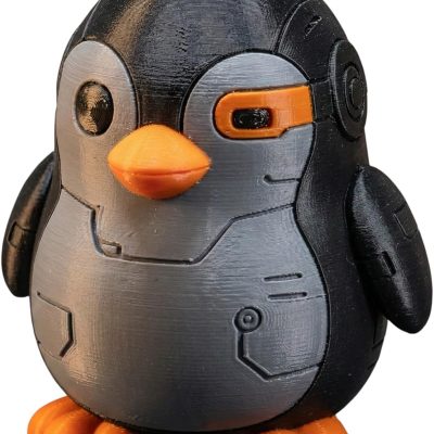 Cybernetic Penguin Figurine – Futuristic Robot Penguin Display Statue for Sci-Fi Collections, Geek Shelves & Desk Decor — 3D Printed Collectible by 3DCentral