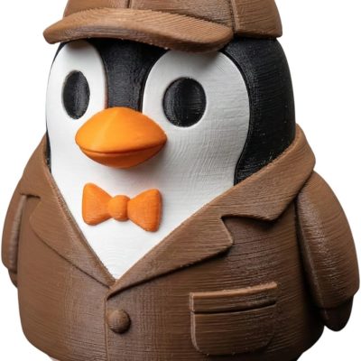 Detective Penguin Figurine – Cute Sherlock Style Penguin Desk Decor, Collectible Gift for Mystery Lovers & Penguin Fans — 3D Printed Collectible by 3DCentral