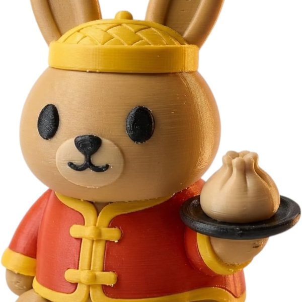 Dim Sum Bunny Collectible Figurine – Unique Desk Decor for Adults