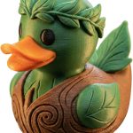Dryad Duck Collectible Figurine – Fantasy Forest Spirit Duck with Leaf Crown and Woodland Robes – Whimsical Shelf Décor for Nature Lovers & Mythology Fans