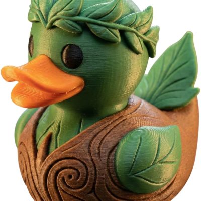 Dryad Duck Collectible Figurine – Fantasy Forest Spirit Duck with Leaf Crown and Woodland Robes – Whimsical Shelf Décor for Nature Lovers & Mythology Fans — 3D Printed Collectible by 3DCentral