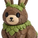 Earth Elemental Bunny Collectible Figurine - Unique Desk Decor for Adults
