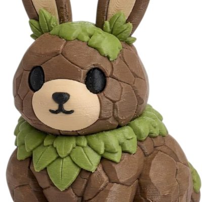 Earth Elemental Bunny Collectible Figurine - Unique Desk Decor for Adults — 3D Printed Collectible by 3DCentral