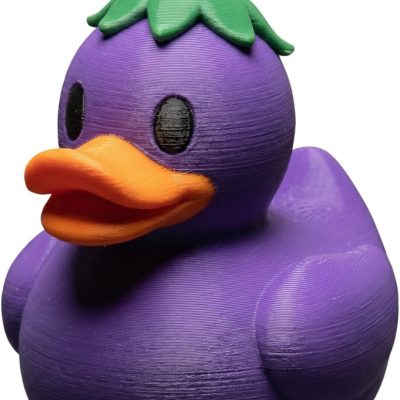 Eggplant Duck Figurine – Whimsical Purple Duck with Leaf Top – Collectible Novelty Shelf Decor for Teens & Adults – Unique Gift for Duck Lovers — 3D Printed Collectible by 3DCentral