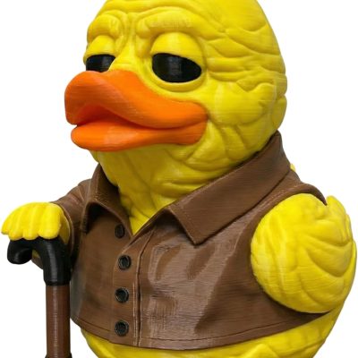 Elder Duck Figurine with Cane & Wrinkled Detail – Funny Grandpa-Style Rubber Duck Collectible for Display — 3D Printed Collectible by 3DCentral