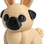 Fawn Pug Bunny Collectible Figurine - Unique Desk Decor for Adults