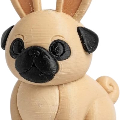 Fawn Pug Bunny Collectible Figurine - Unique Desk Decor for Adults — 3D Printed Collectible by 3DCentral