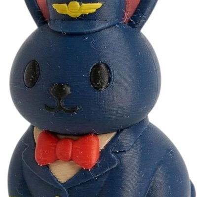 Flight Attendant Bunny Collectible Figurine - Unique Desk Decor for Adults — 3D Printed Collectible by 3DCentral