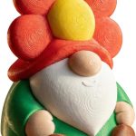 Flower Gnome Figurine – Cute Garden Gnome with Daisy Hat for Shelf, Desk or Indoor Planter Décor