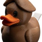 Fortune Cookie Duck Figurine – Cute Kawaii Rubber Duck Alternative for Desk, Shelf or Bathroom Décor – Asian-Inspired Novelty Gift for Teens & Adults – 3D Printed in Canada