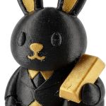 Gold Bar Bunny Collectible Figurine - Unique Desk Decor for Adults