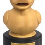 Gold Duck Trophy – Funny PLA Duck Statue Award for Office Games, Pranks & Gag Gifts – Collectible Display Piece with Black Base – 3D Printed in Canada