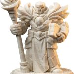Golem Air Wizard Figurine – 36mm Fantasy Collectible Miniature for Painting, Display & RPG Encounters – Elemental Construct Mage Figure